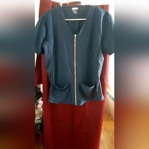 Navy blue scrub top